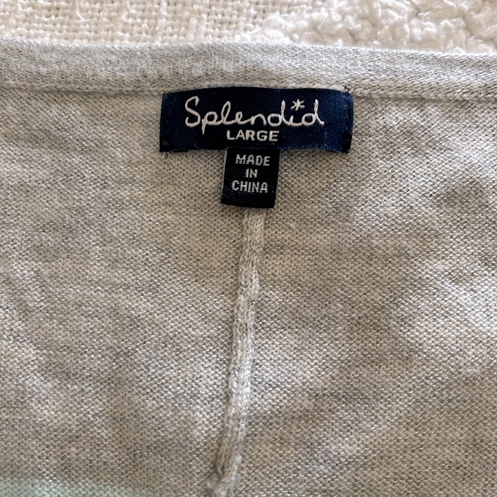 Splendid Blue and Gray Crew Neck Sweater - Picture 3 of 4